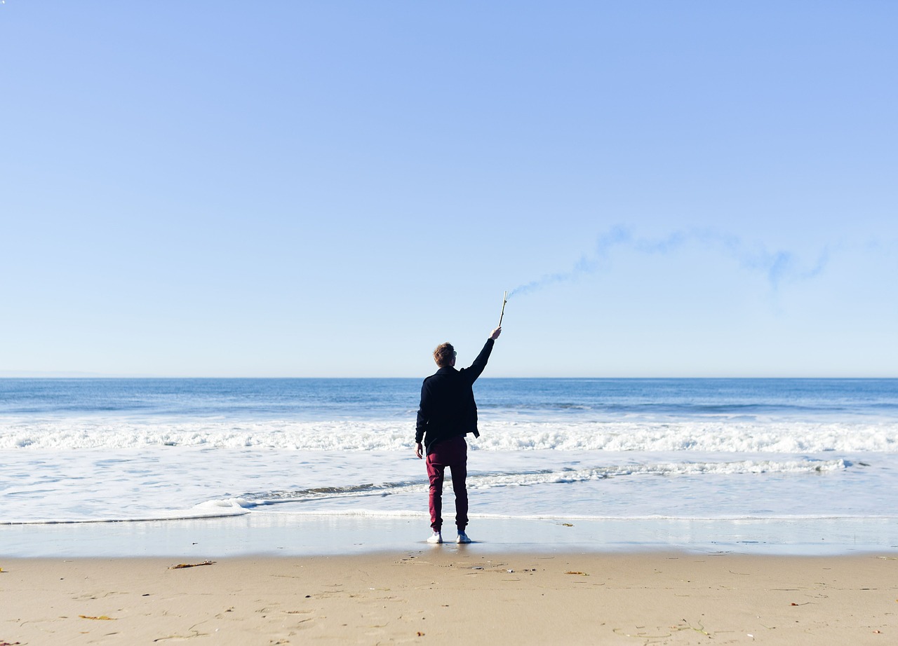 person male beach free photo