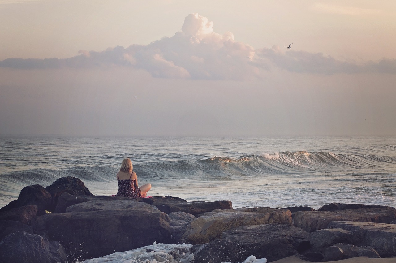 person woman sitting free photo