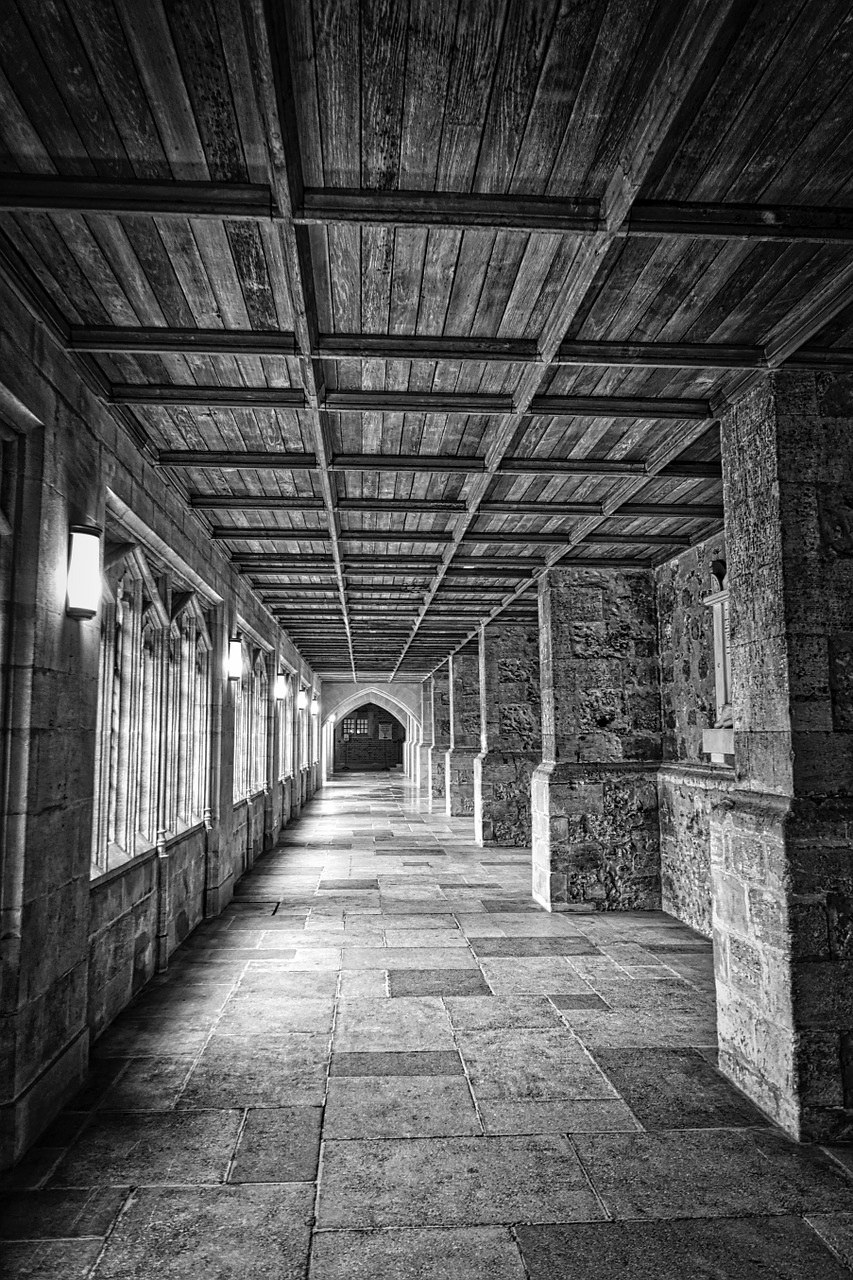 perspective corridor ceiling free photo