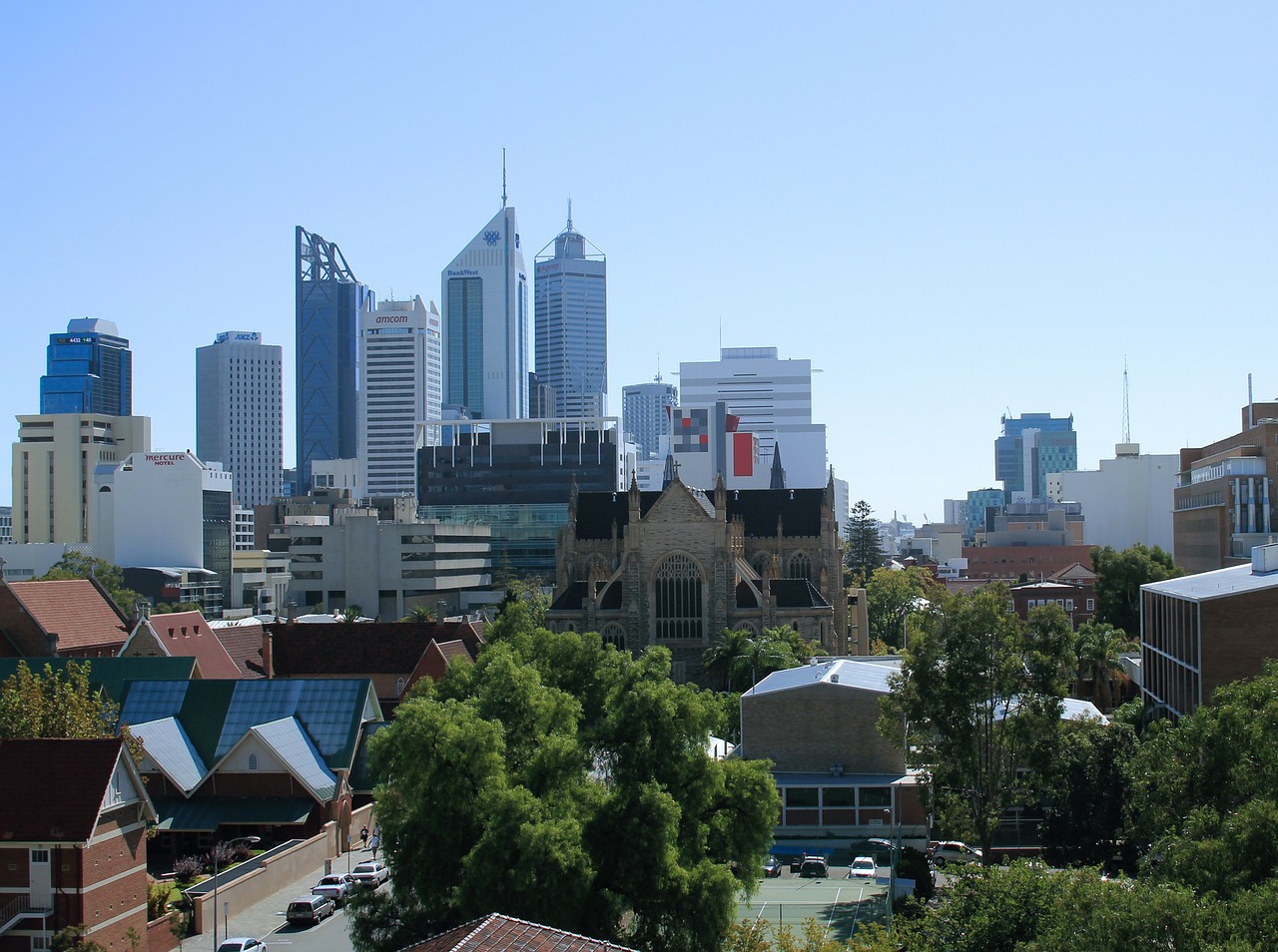 perth city seen from the east skyline free photo