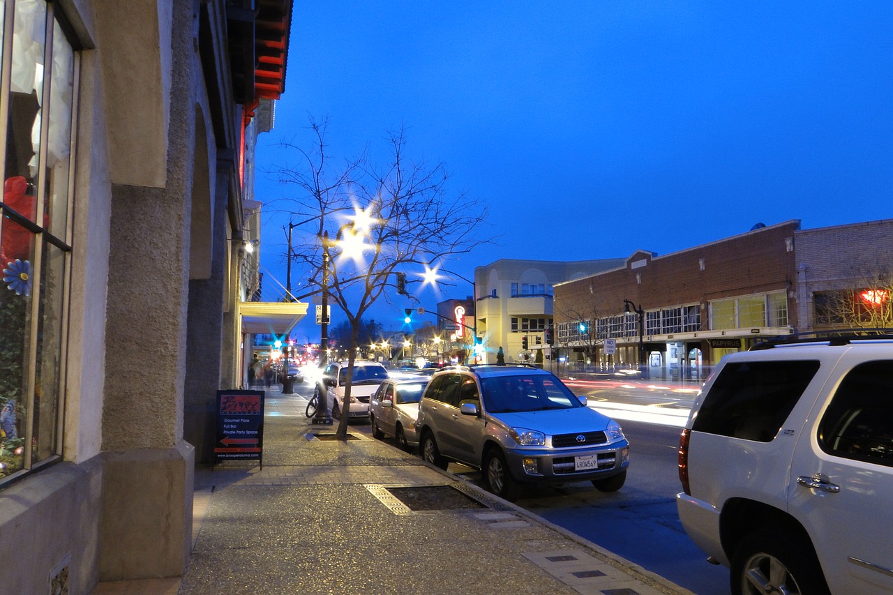 petaluma night city free photo