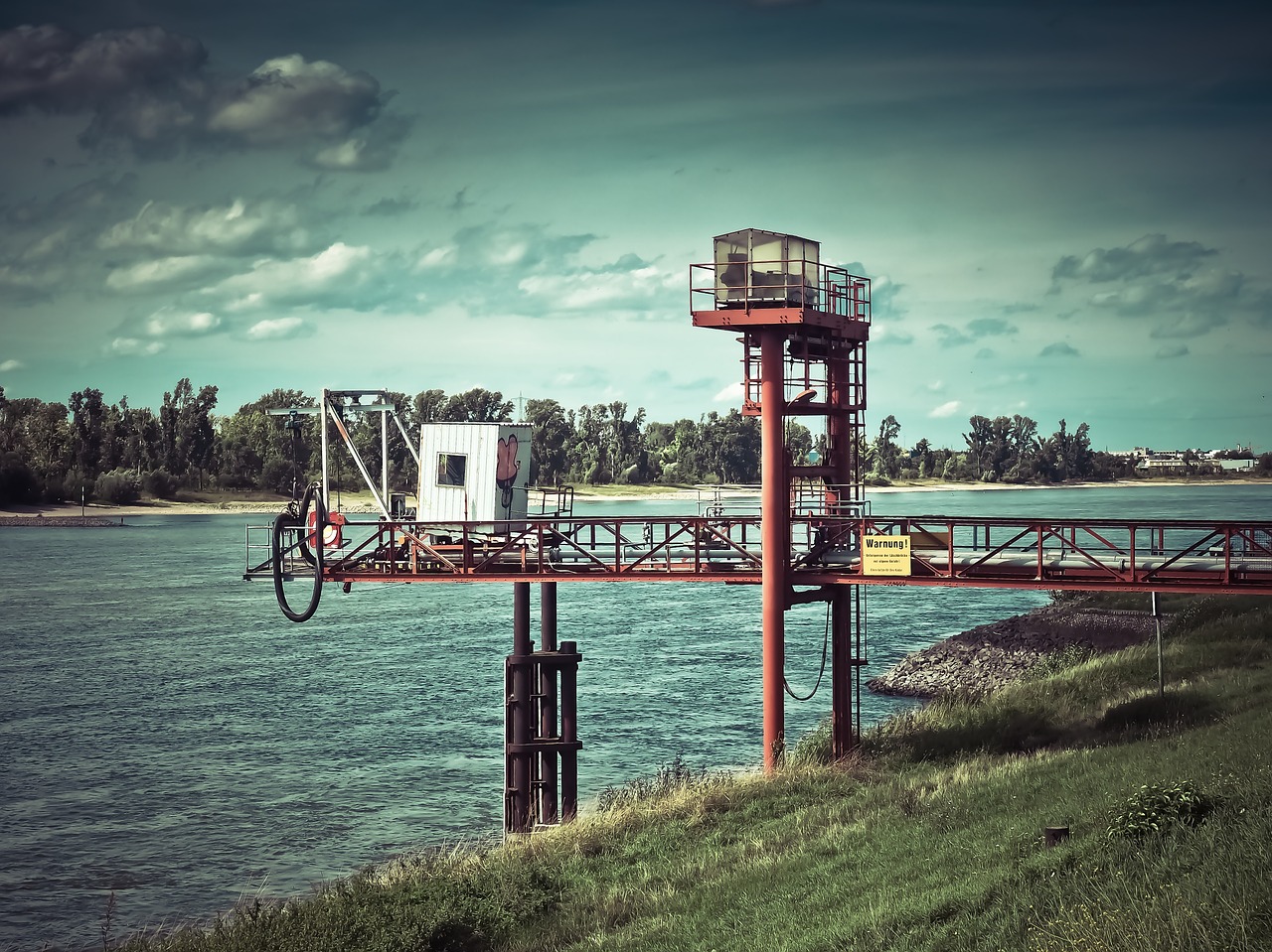 petrol stations ship rhine free photo