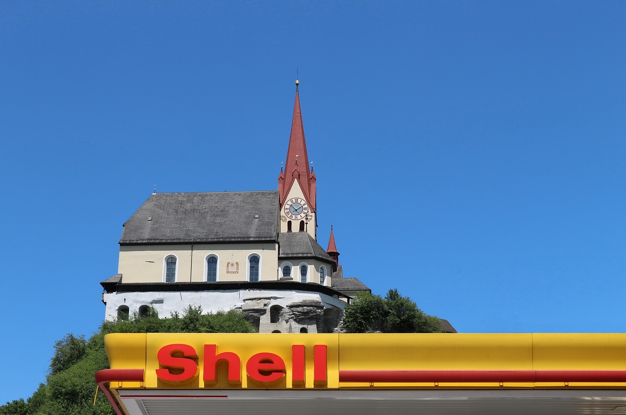 petrol stations church shield free photo
