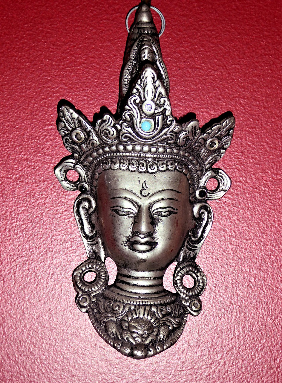 pewter buddha ornament wall free photo