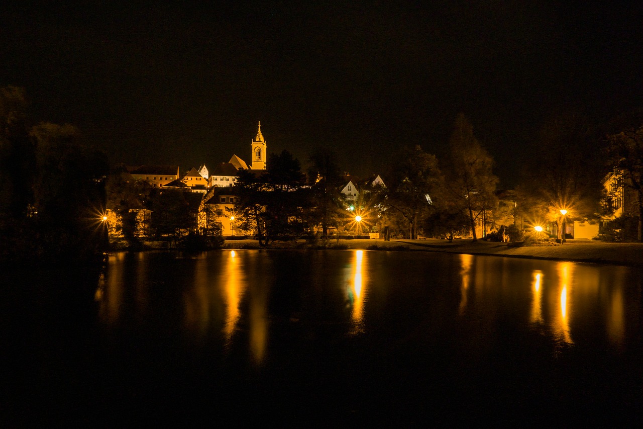 pfullendorf city night photograph free photo