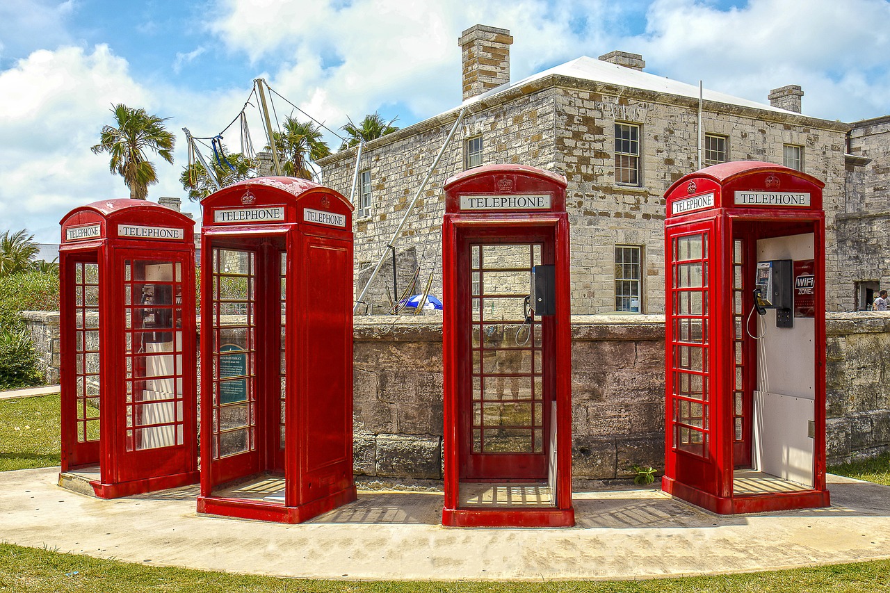 phone booth red bermuda free photo