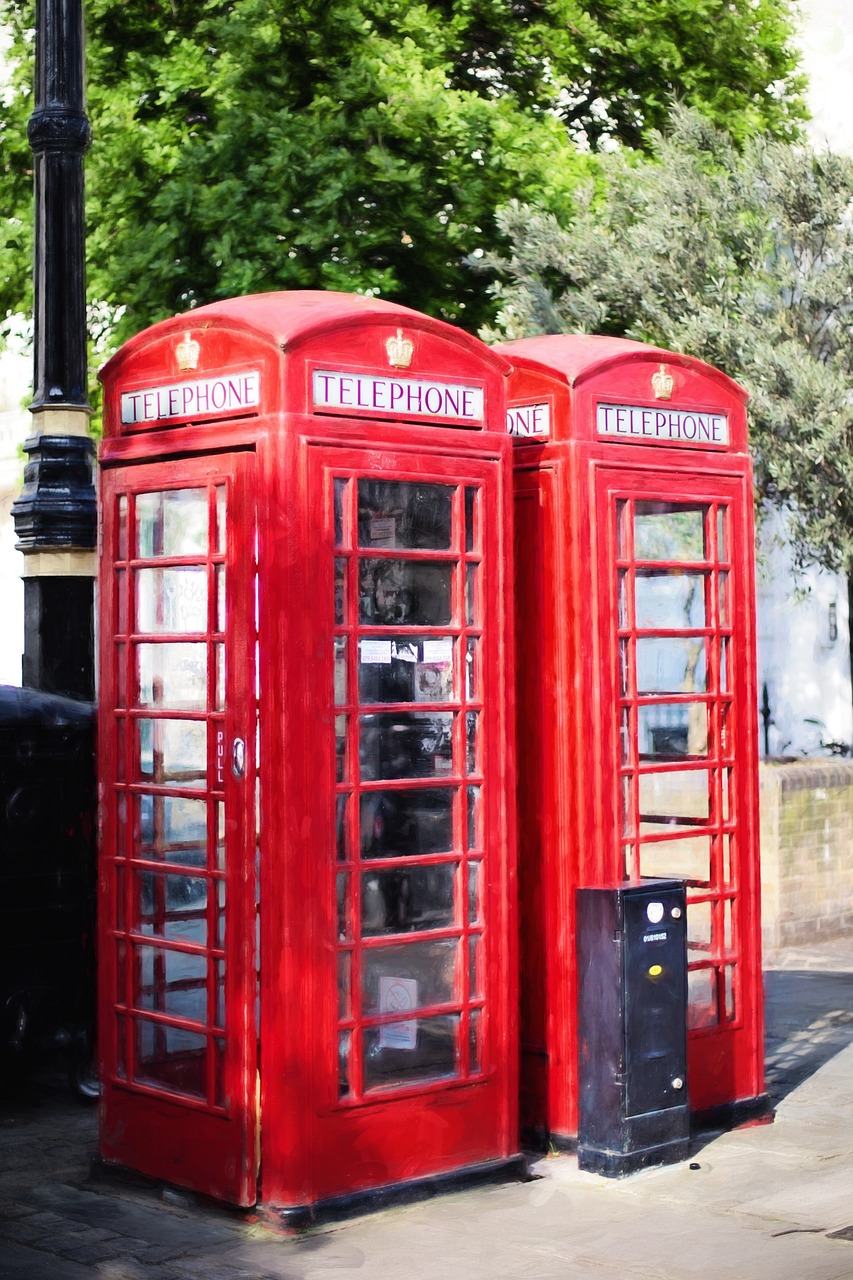 phone booths red england free photo