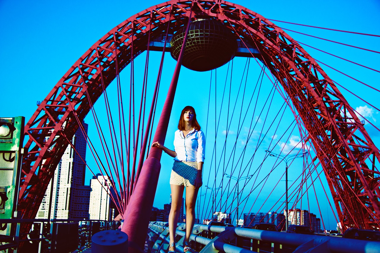 photo shoot on the picturesque bridge moscow girl free photo