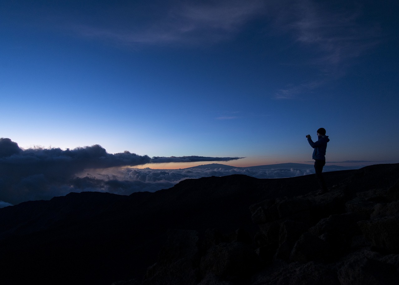 photographer mountains landscape sunset free photo