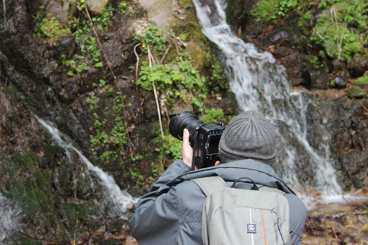 photographer nature cascade free photo