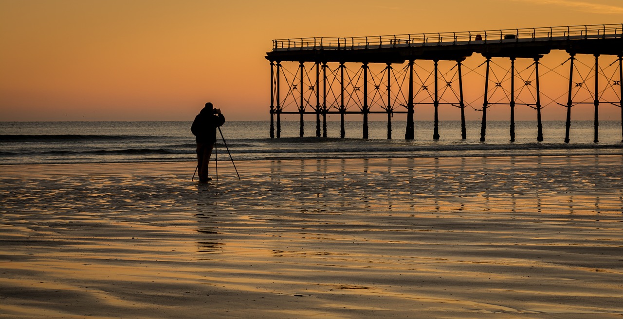 photographer tripod seascape free photo