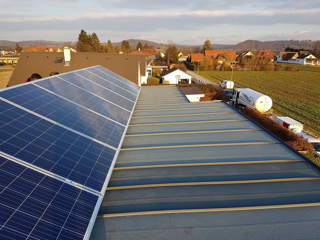 photovoltaic roof panorama free photo