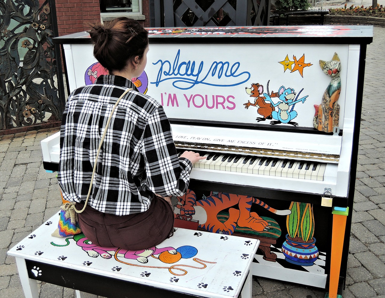pianist outdoor piano girl free photo