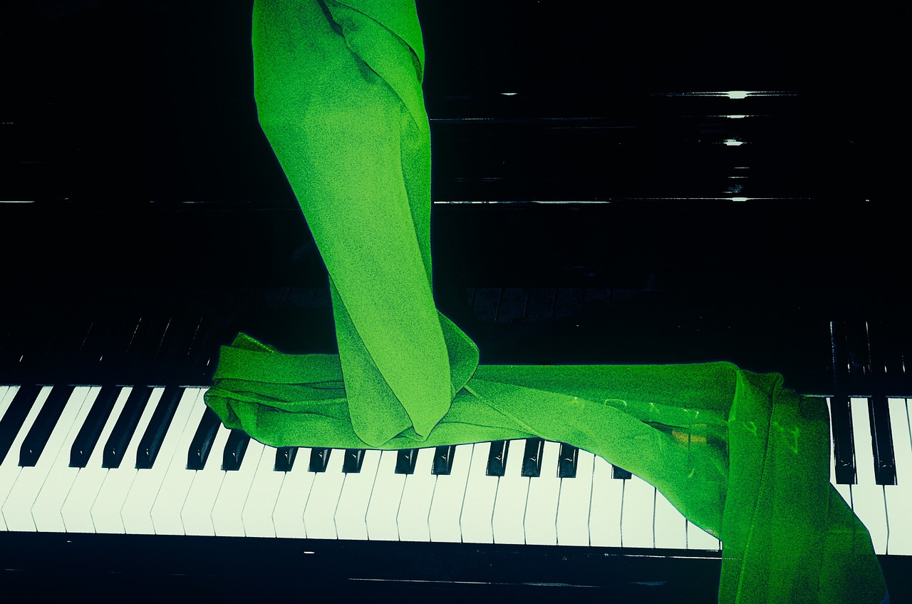 piano green scarf music free photo