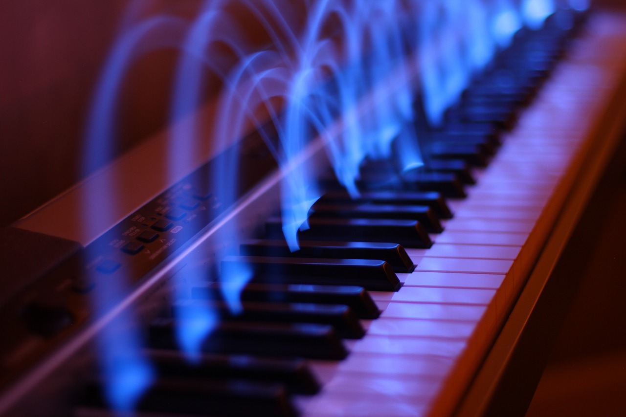 piano music light effect free photo