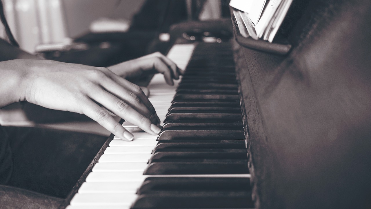 piano keyboard black and white free photo