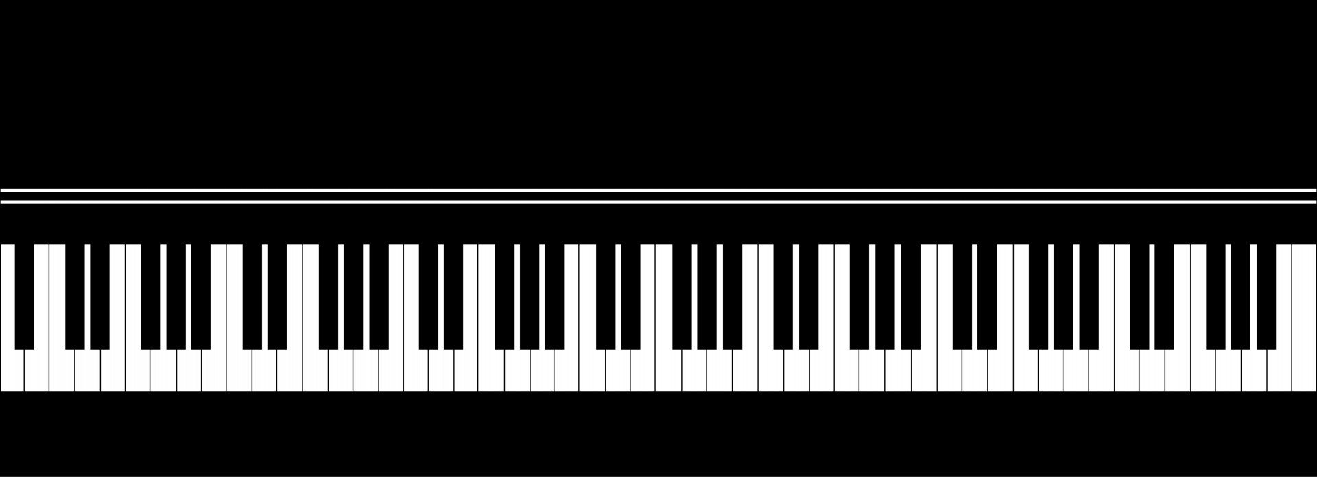 Клавиатура рояля сверху