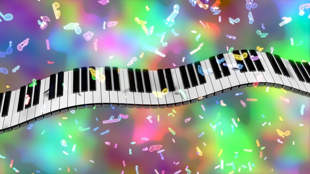 piano keys music colorful free photo