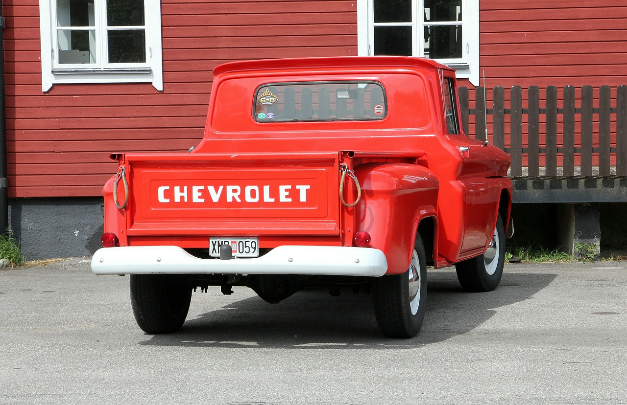 pickup car red free photo