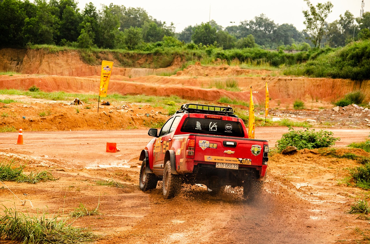 pickup truck  car  racing free photo