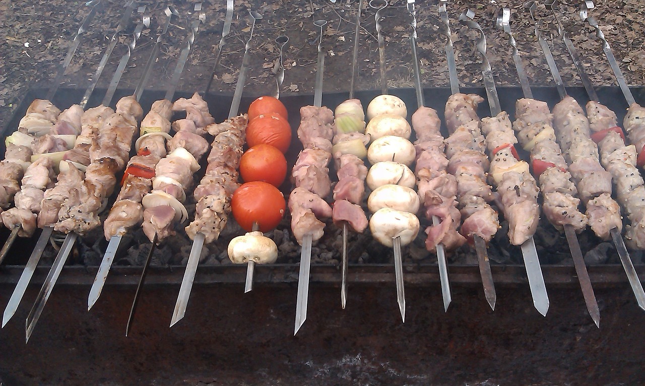 picnic shish kebab mangal free photo