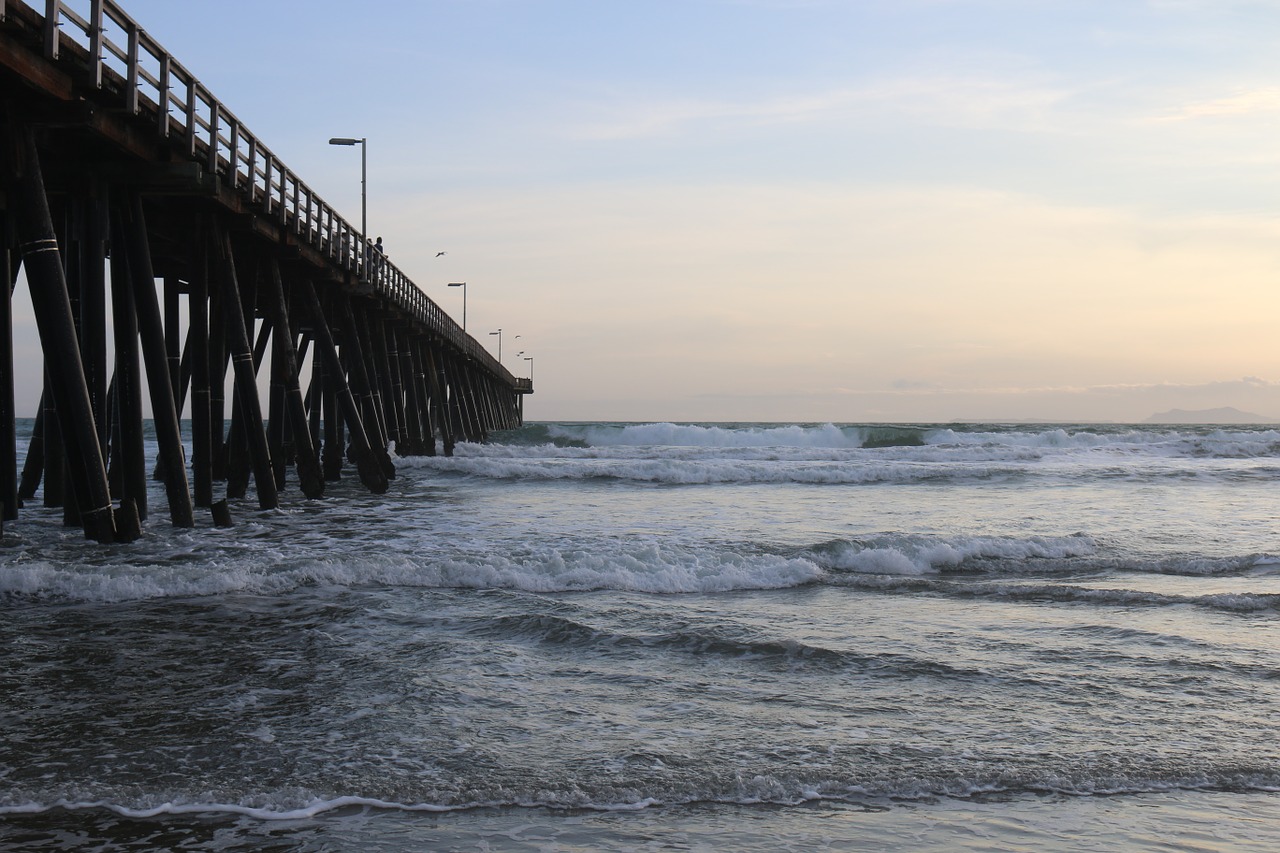 pier ocean waves free photo