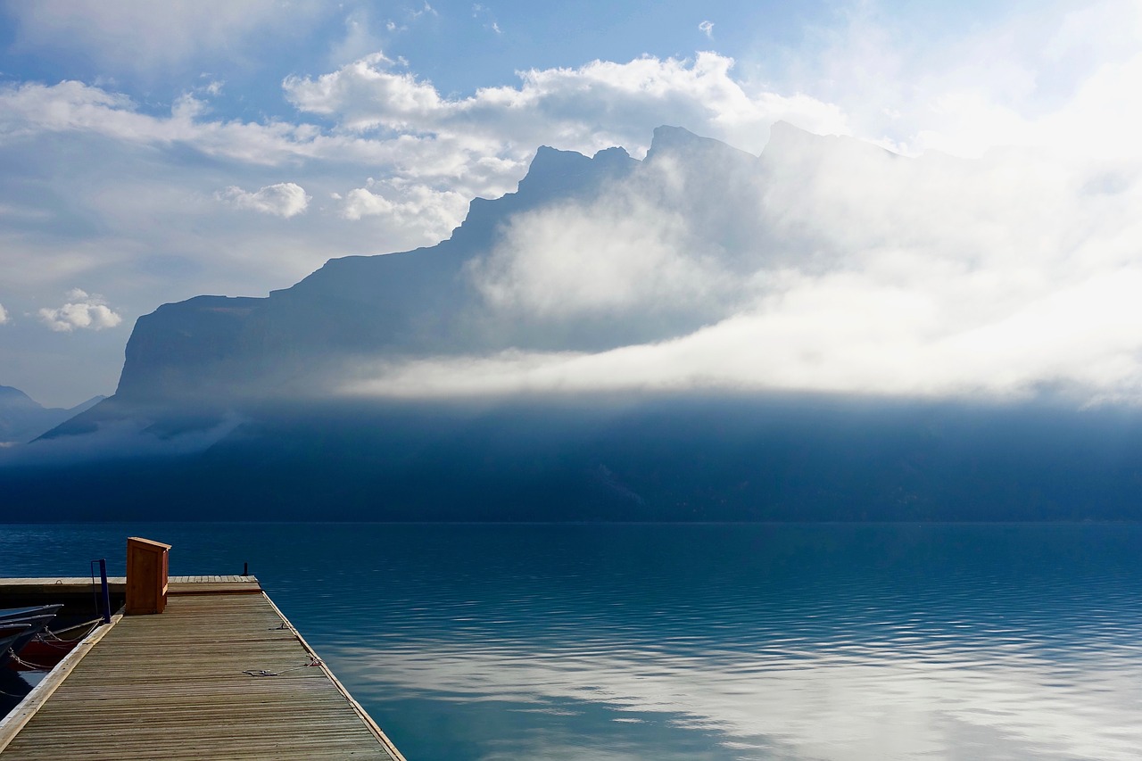 pier clouds landscape free photo