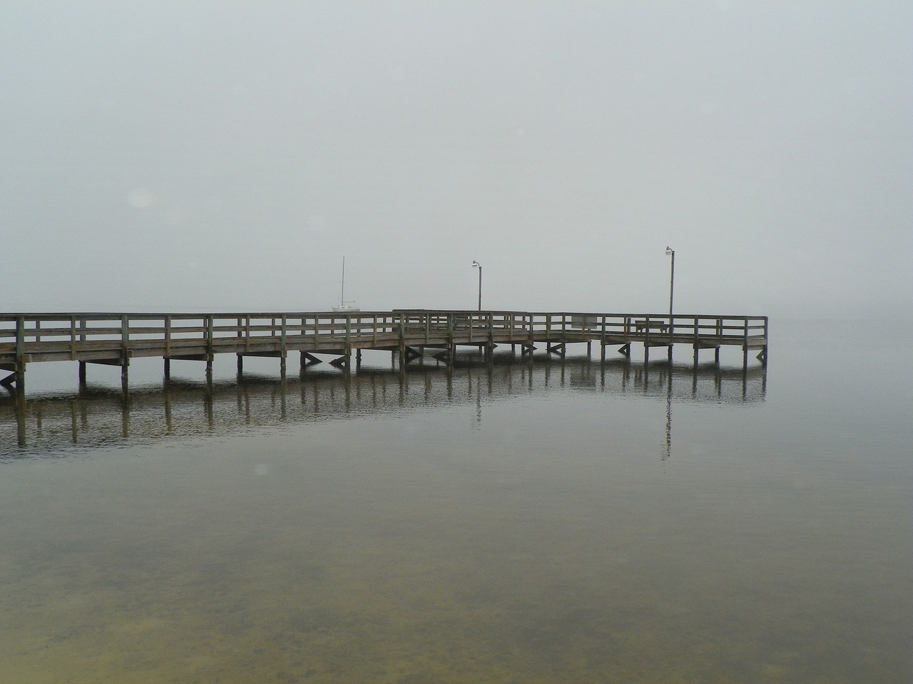 pier water fog free photo