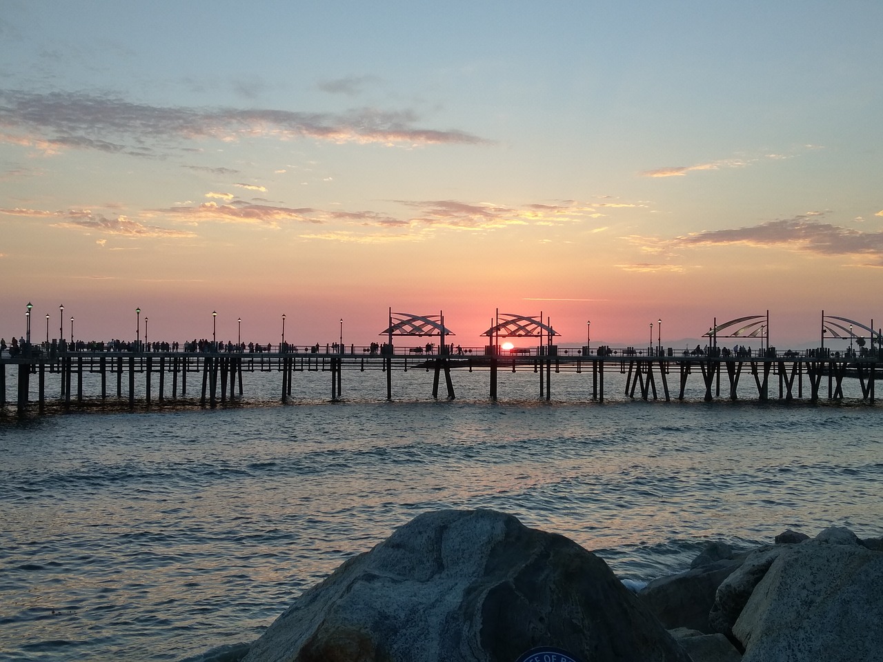 pier sunset peaceful free photo