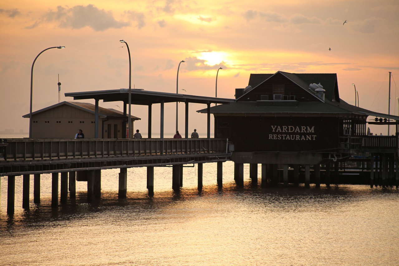 pier sunset ocean free photo