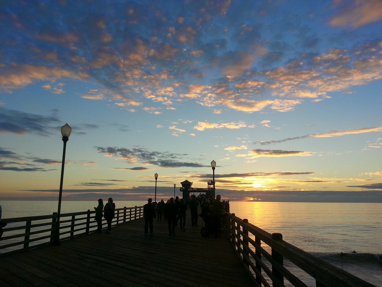 pier sunset oceanside free photo