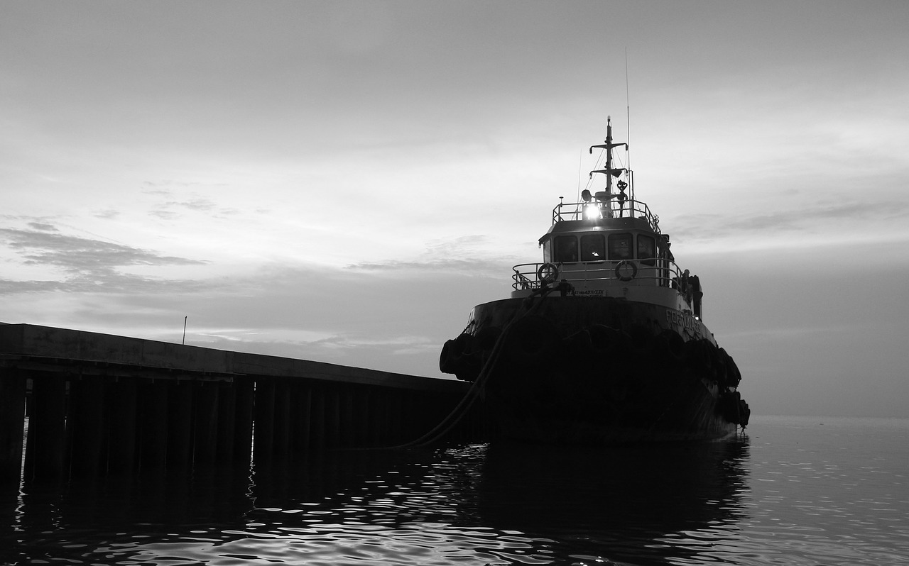 pier  silhouette  ship free photo