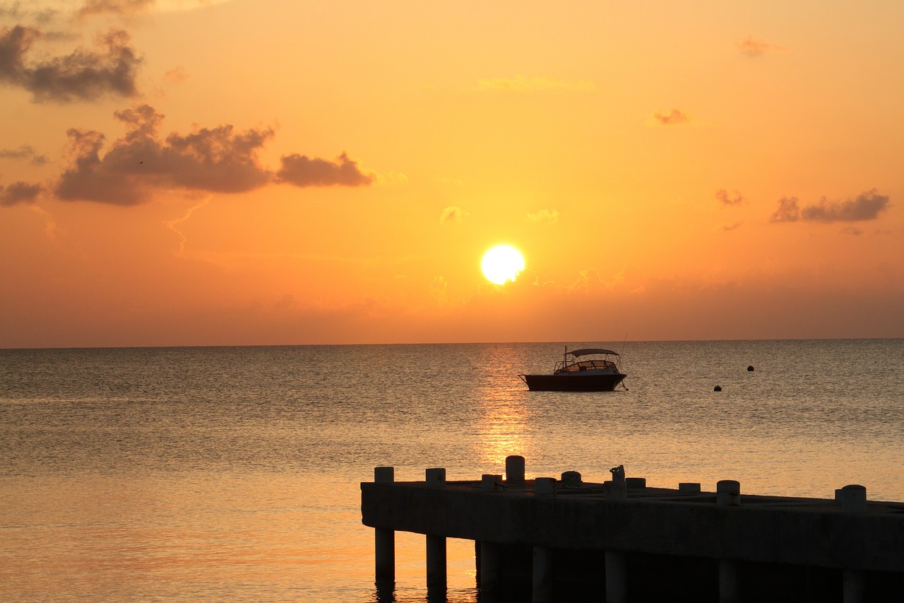 pier sunset ocean free photo