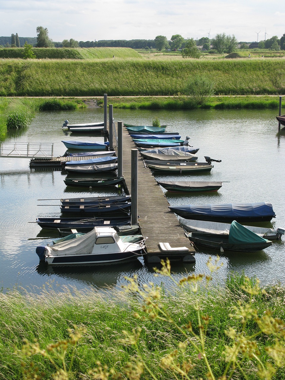 pier rowing boats port free photo