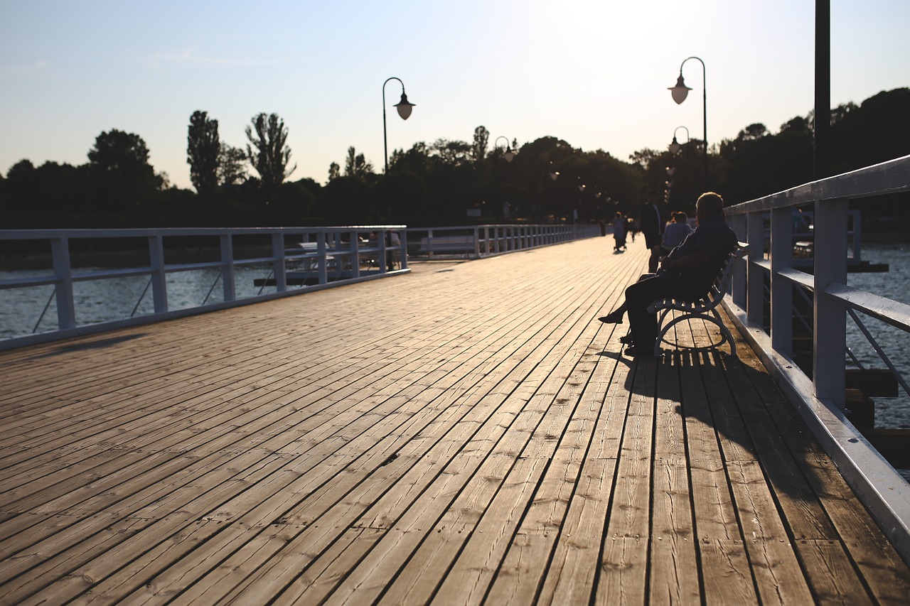 pier sunset boards free photo