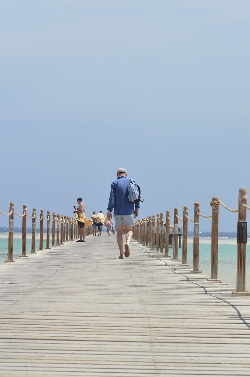 pier walking sea free photo