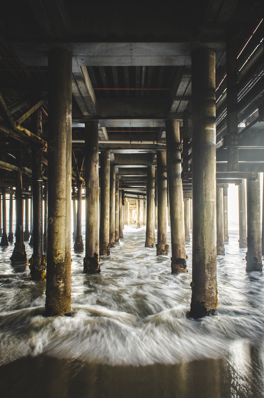 pier jetty waves free photo