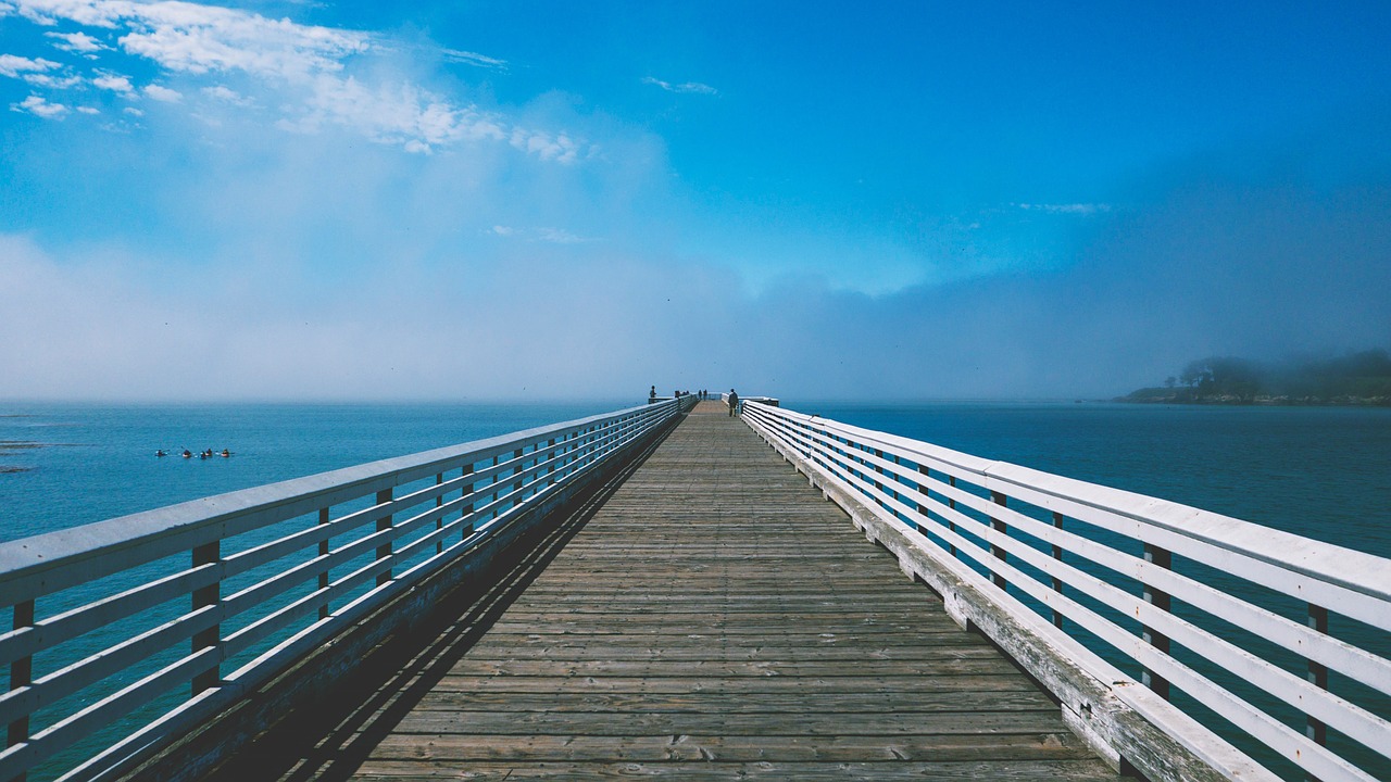 pier dock blue free photo