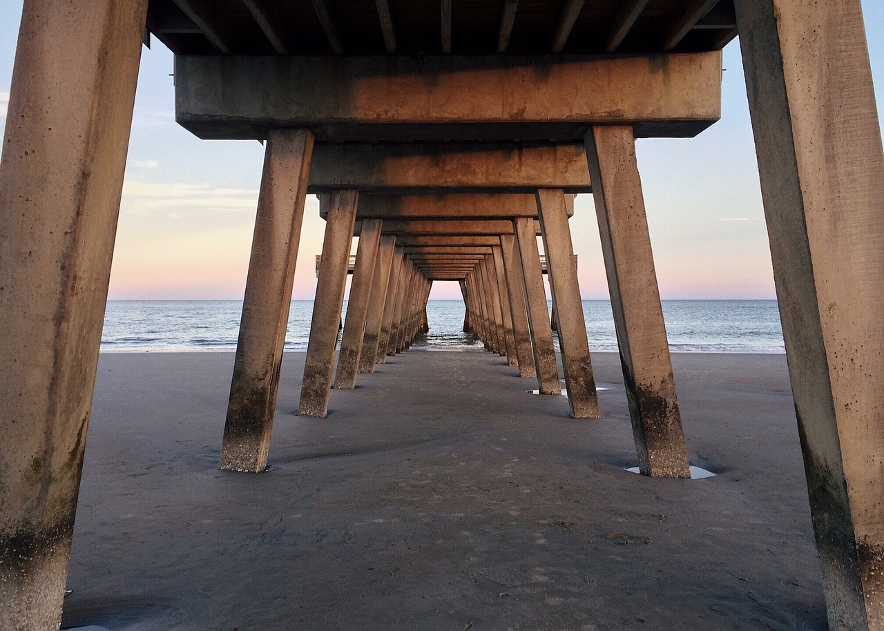 pier beach ocean water free photo