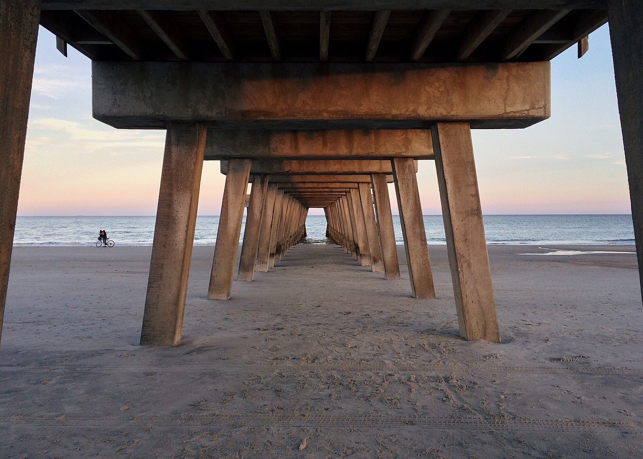 pier beach ocean water free photo