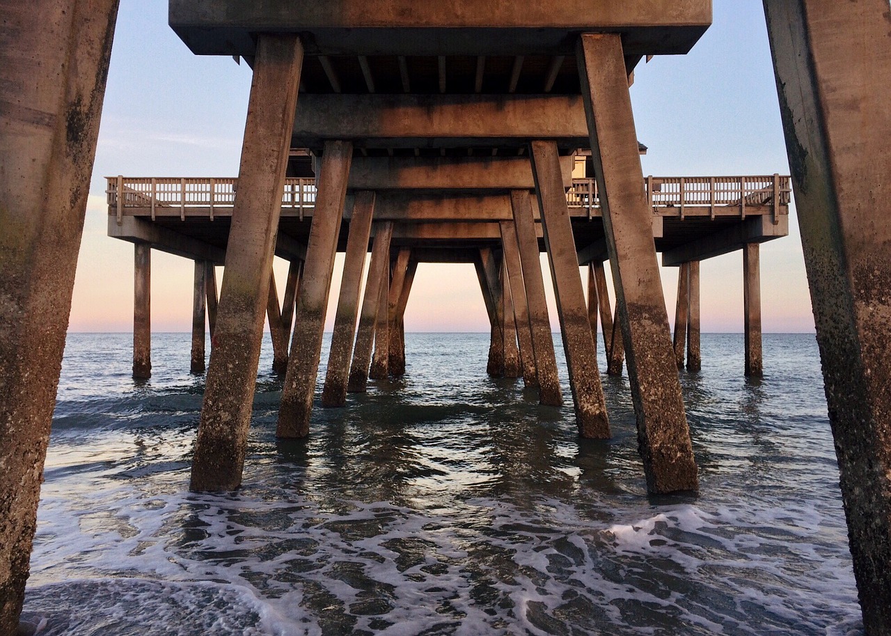 pier beach ocean water free photo