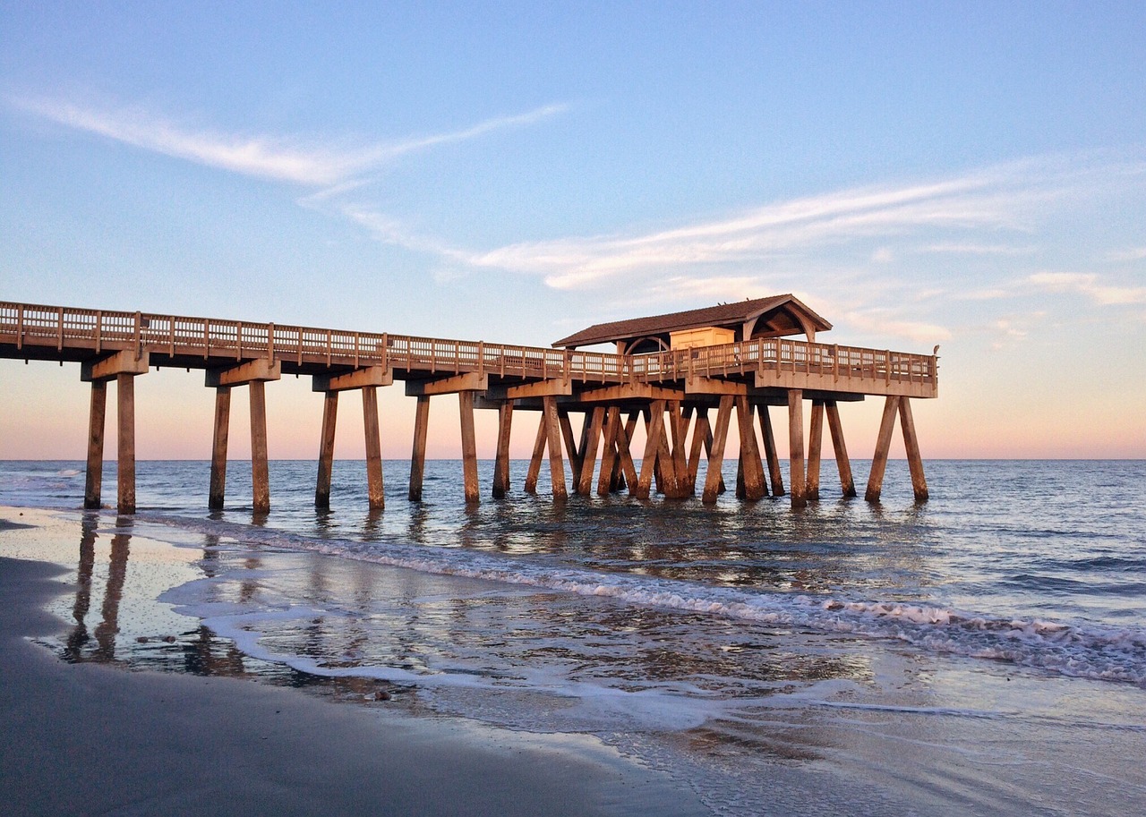 pier beach ocean water free photo