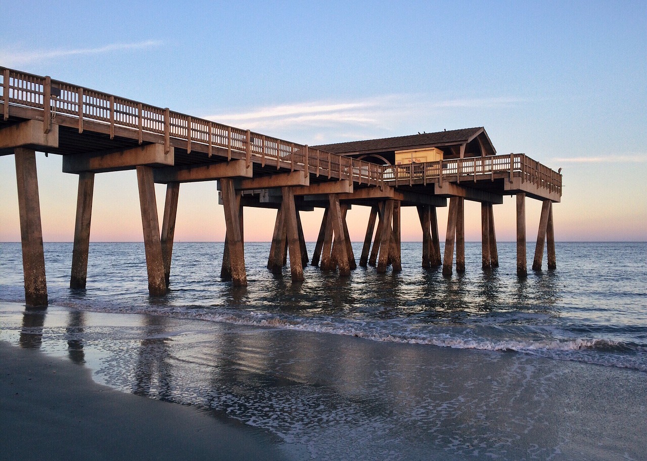 pier beach ocean water free photo