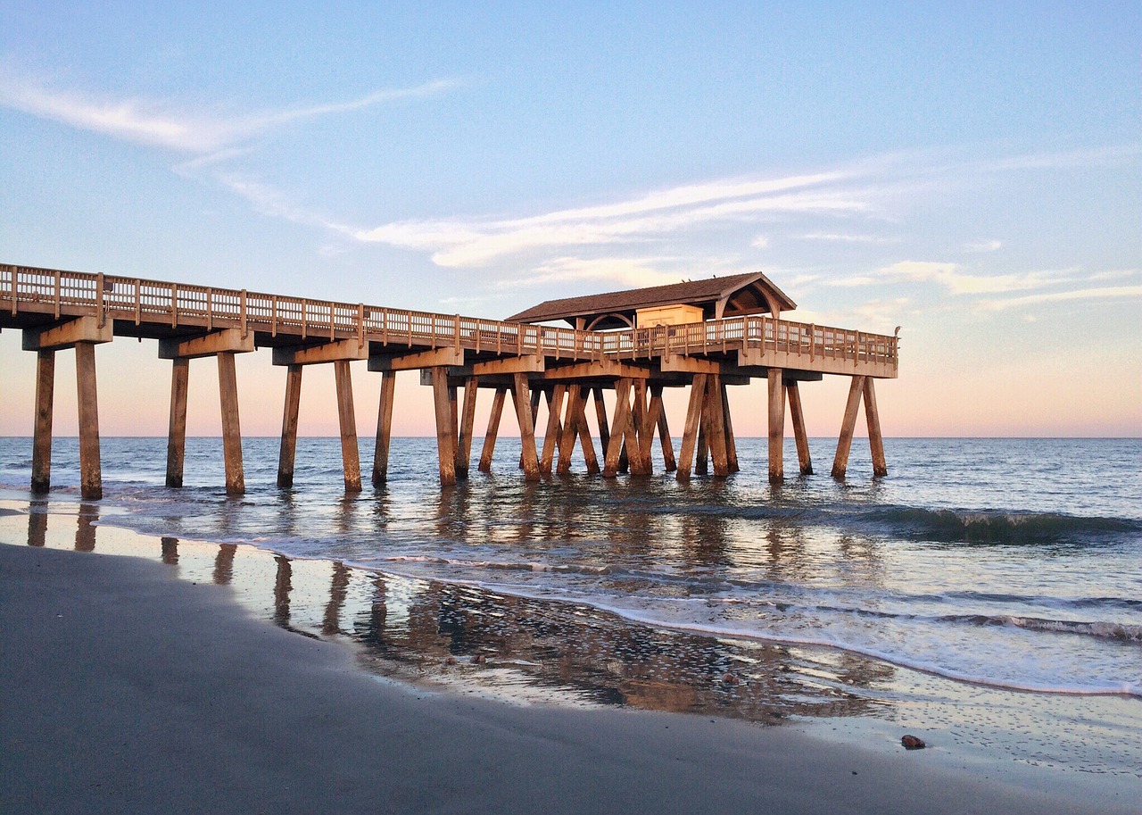 pier beach ocean water free photo