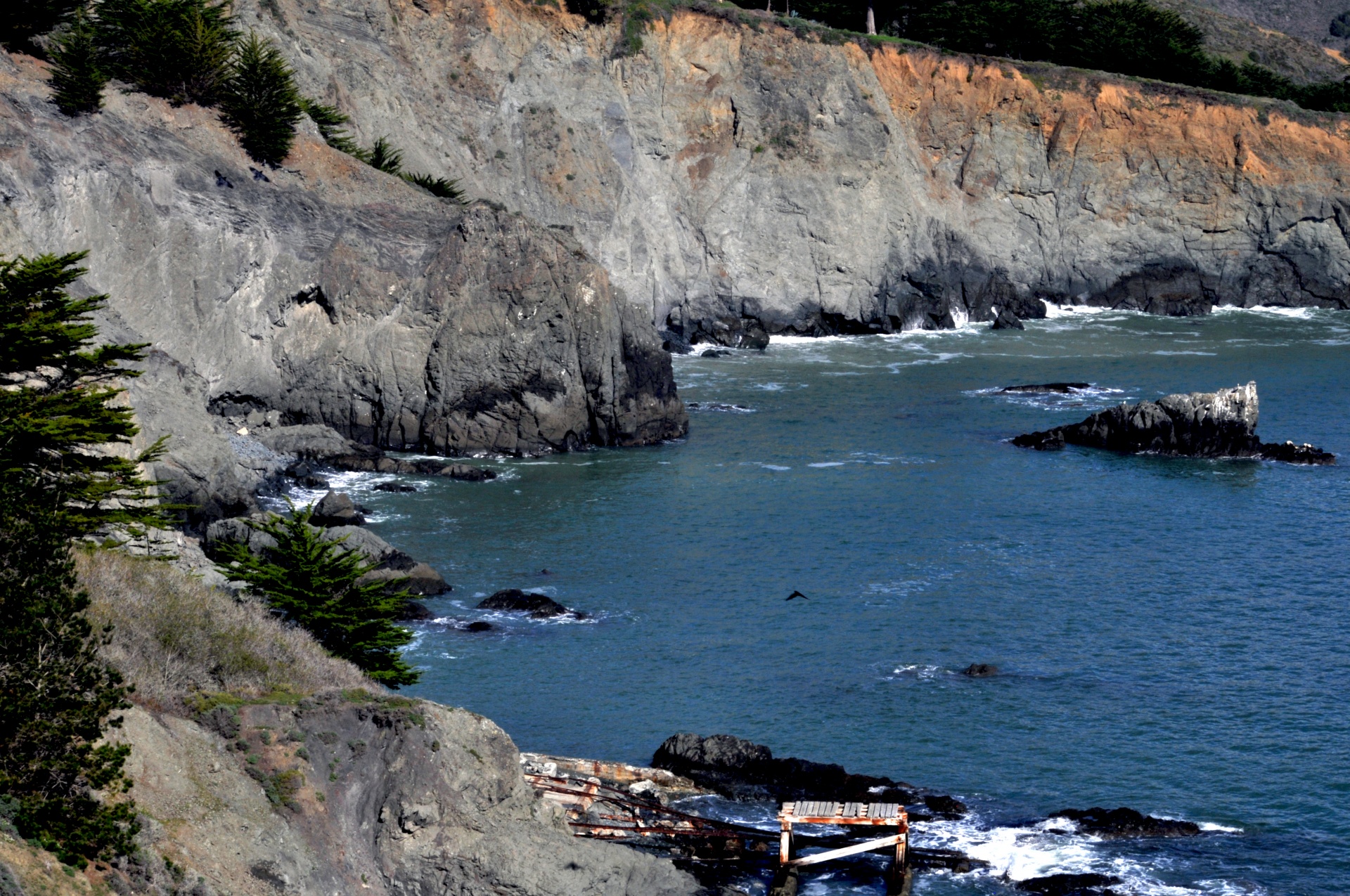 pier ocean cliffs free photo