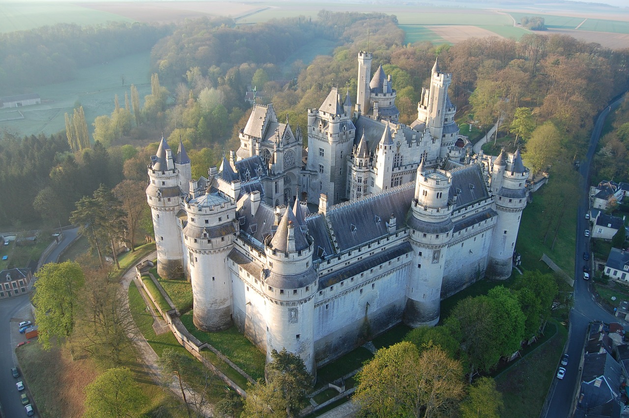 pierrefonds castle aerial view free photo
