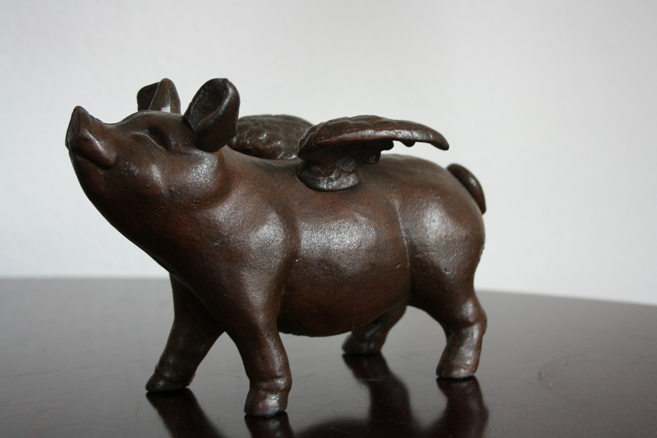 pig bronze pegasus free photo