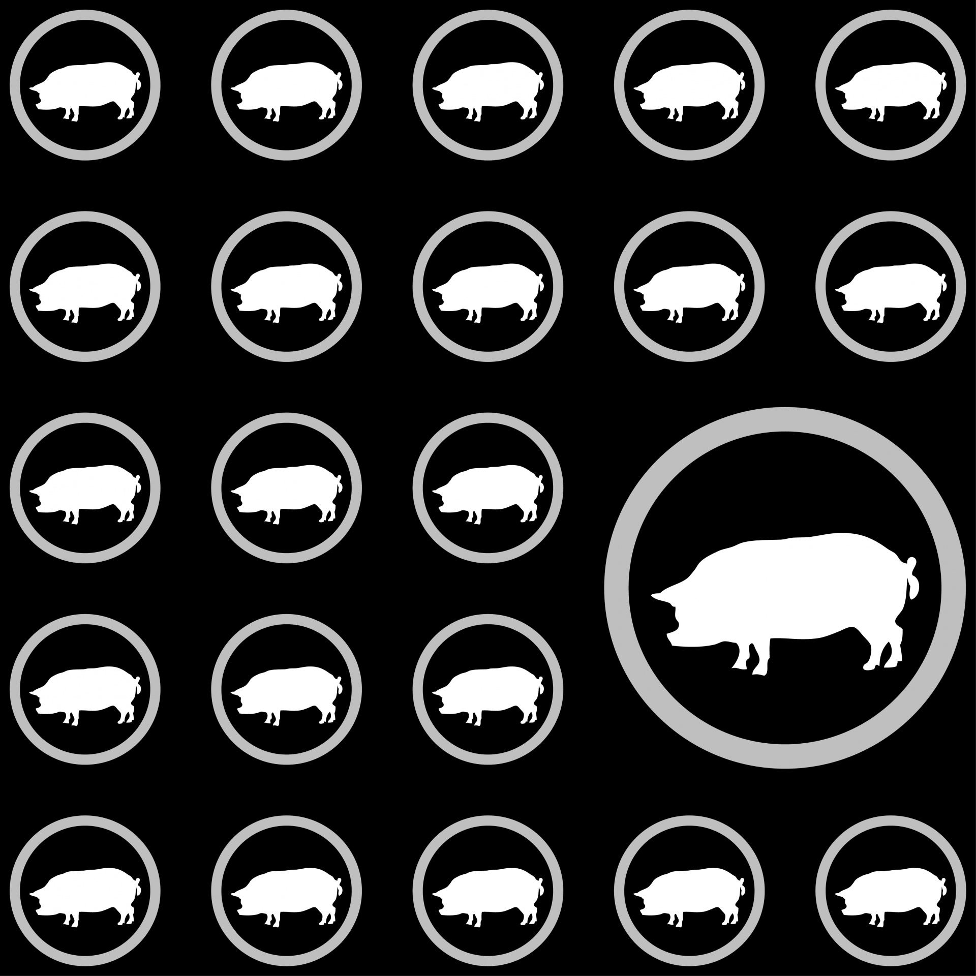 pig pigs silhouette free photo