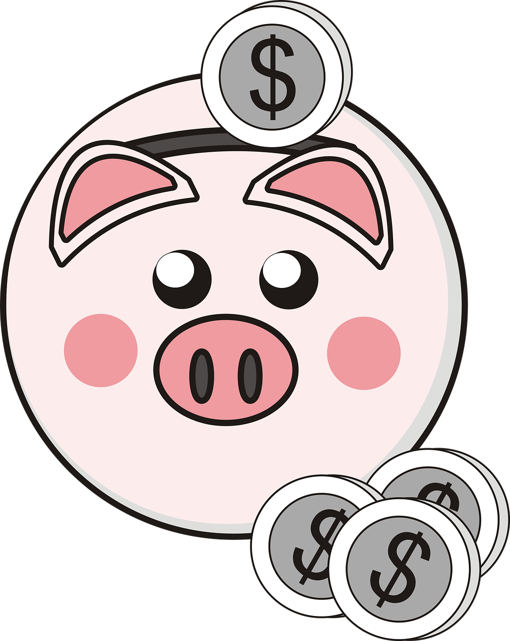 piggy bank little pig coins free photo