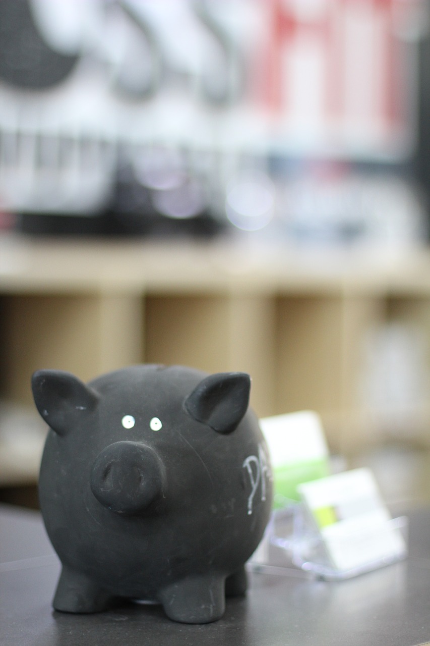 piggy bank black save free photo